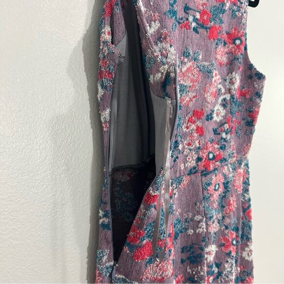 Anthropologie Maeve Purple Floral Sleeveless Jacquard Dress Size 4 - Picture 10 of 11